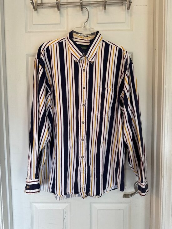 Saddlebred Other - Vintage 90's Saddlebred Vertical Stripped Long Sleeve Button Down Shirt Men's XL